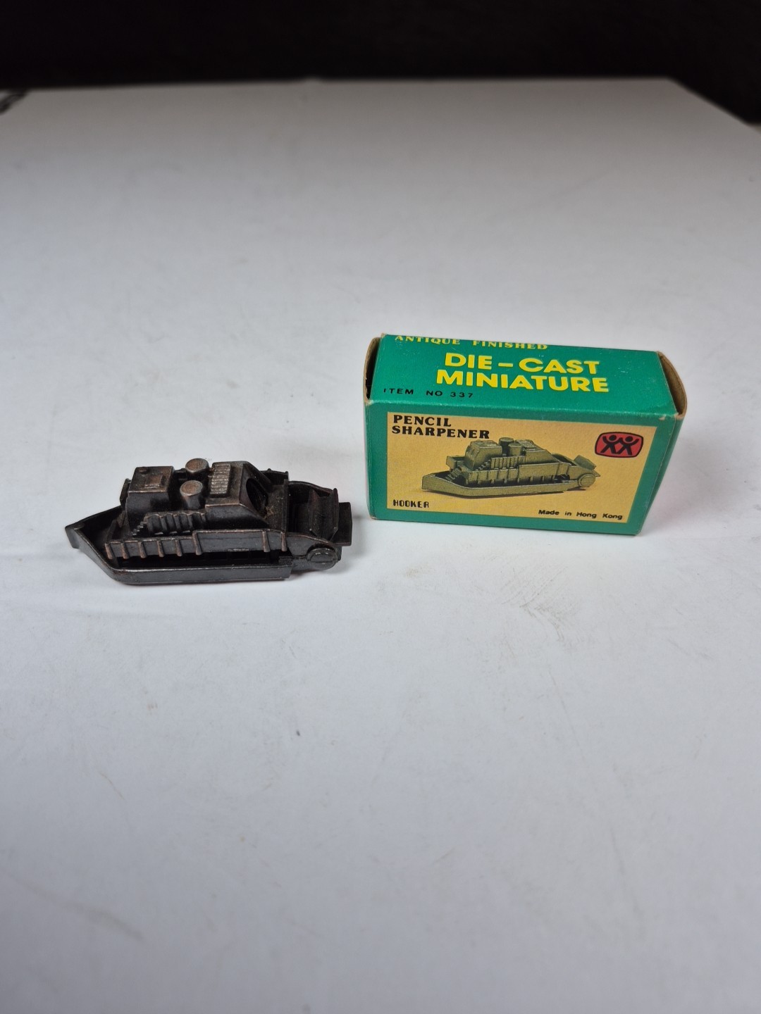 Vtg Miniature Die Cast Hooker #337  Pencil Sharpener With Box Made In Hong Kong