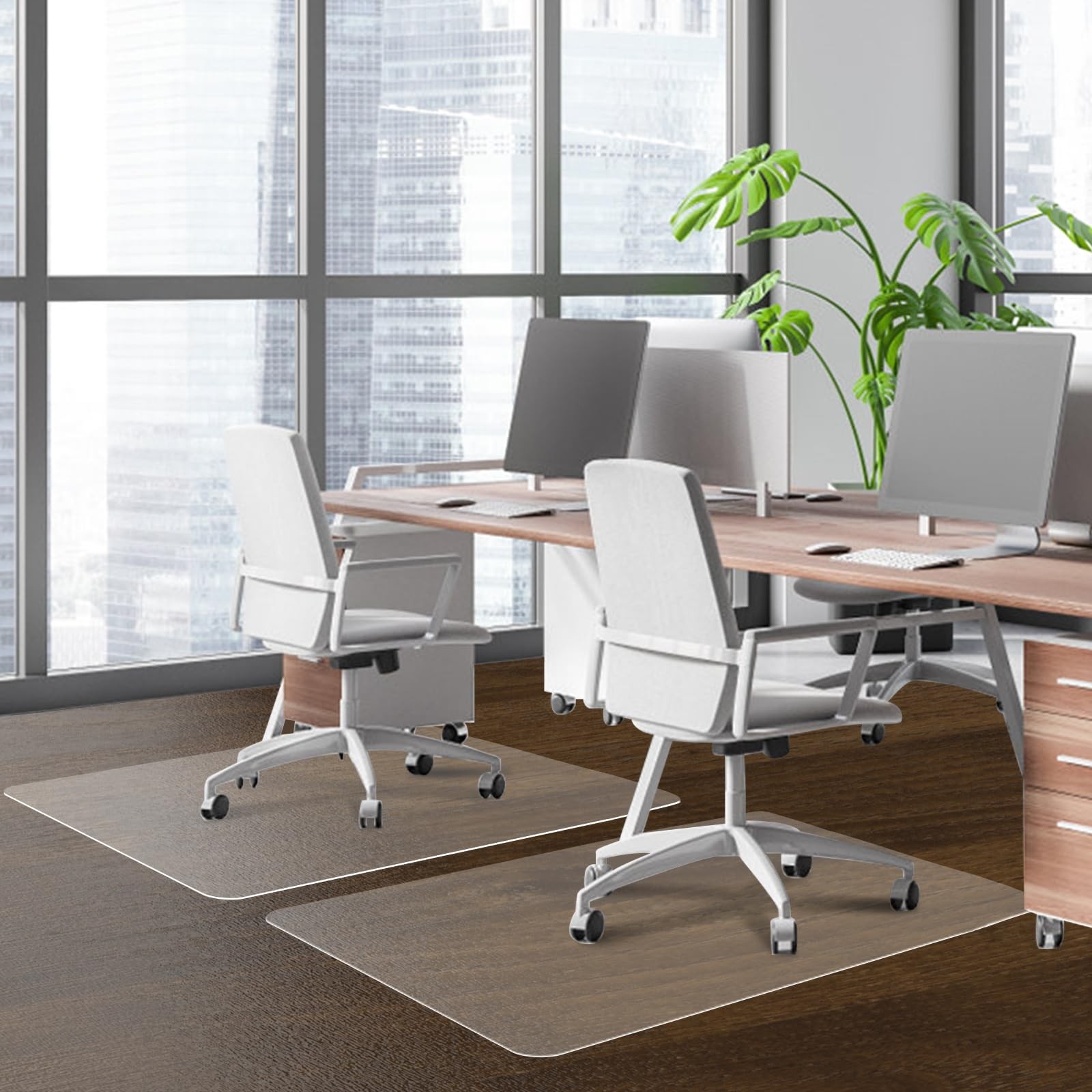 SHAREWIN Office Chair Mat for Hard 48"x30" Rectangle, Clear Floor
