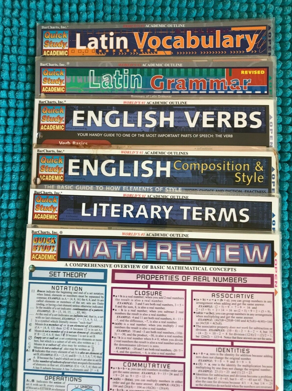 QUICK STUDY ACADEMIC ~LAMINATED ACADEMIC OUTLINES ~ CHOOSE 1 or ALL ~ 1+ SHIP