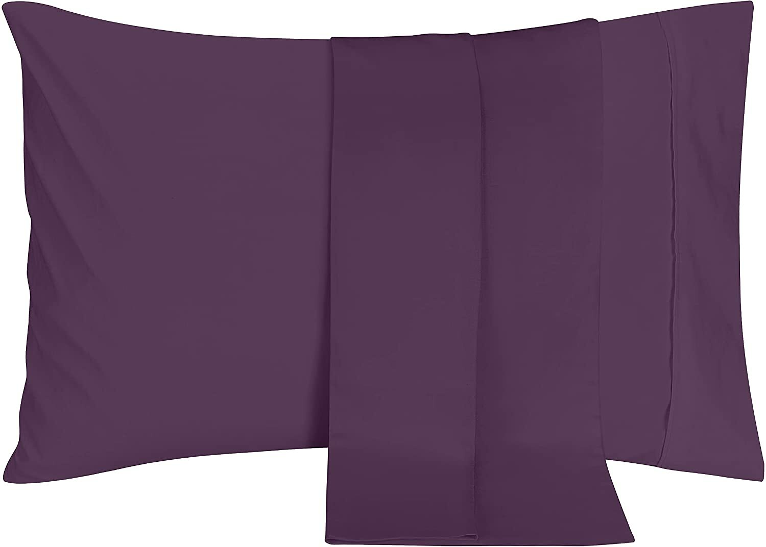 2 Pillowcases Soft Brush Microfiber Fabric in King Queen Size Utopia Bedding