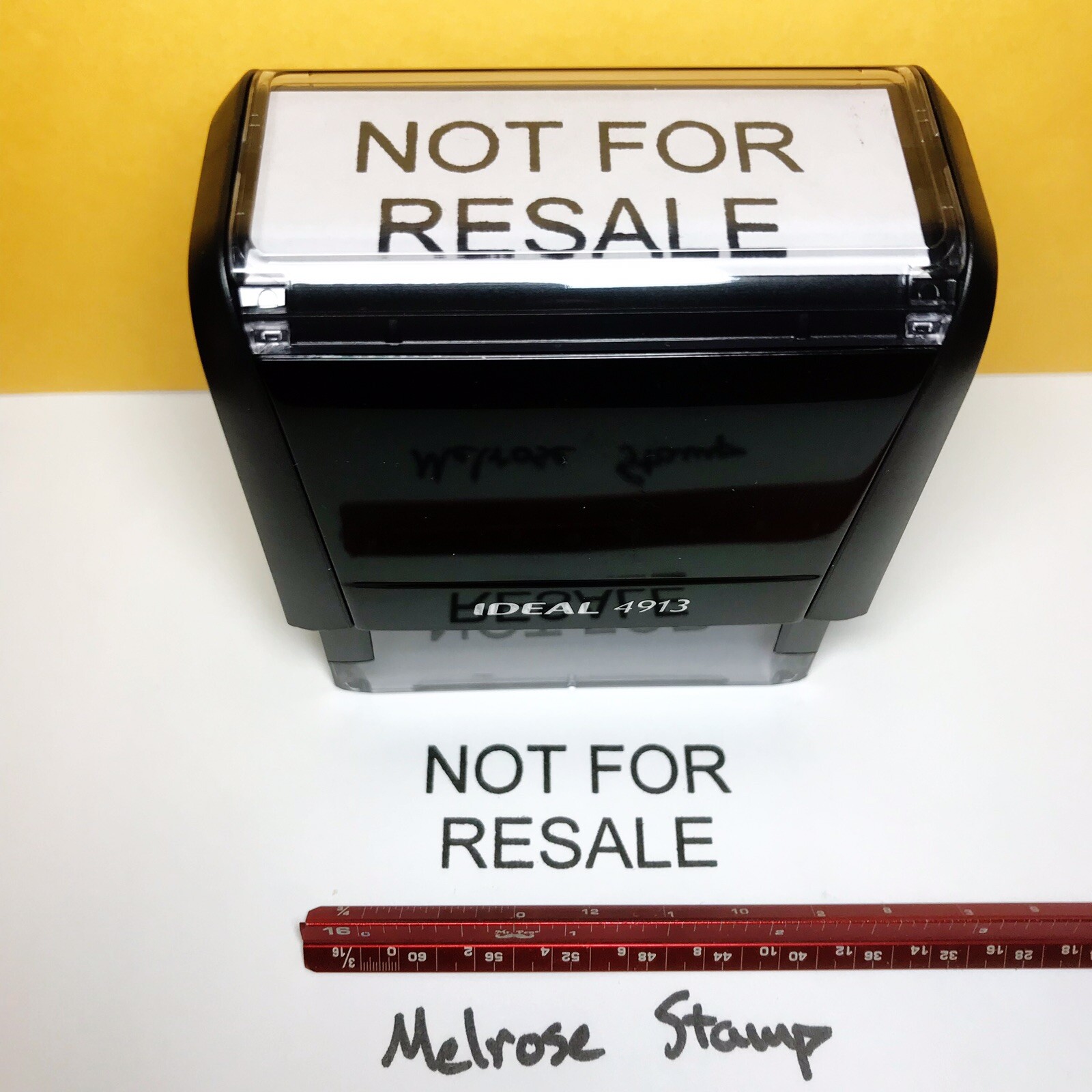 Not For Resale Rubber Stamp Self Inking Black Ink Ideal 4913