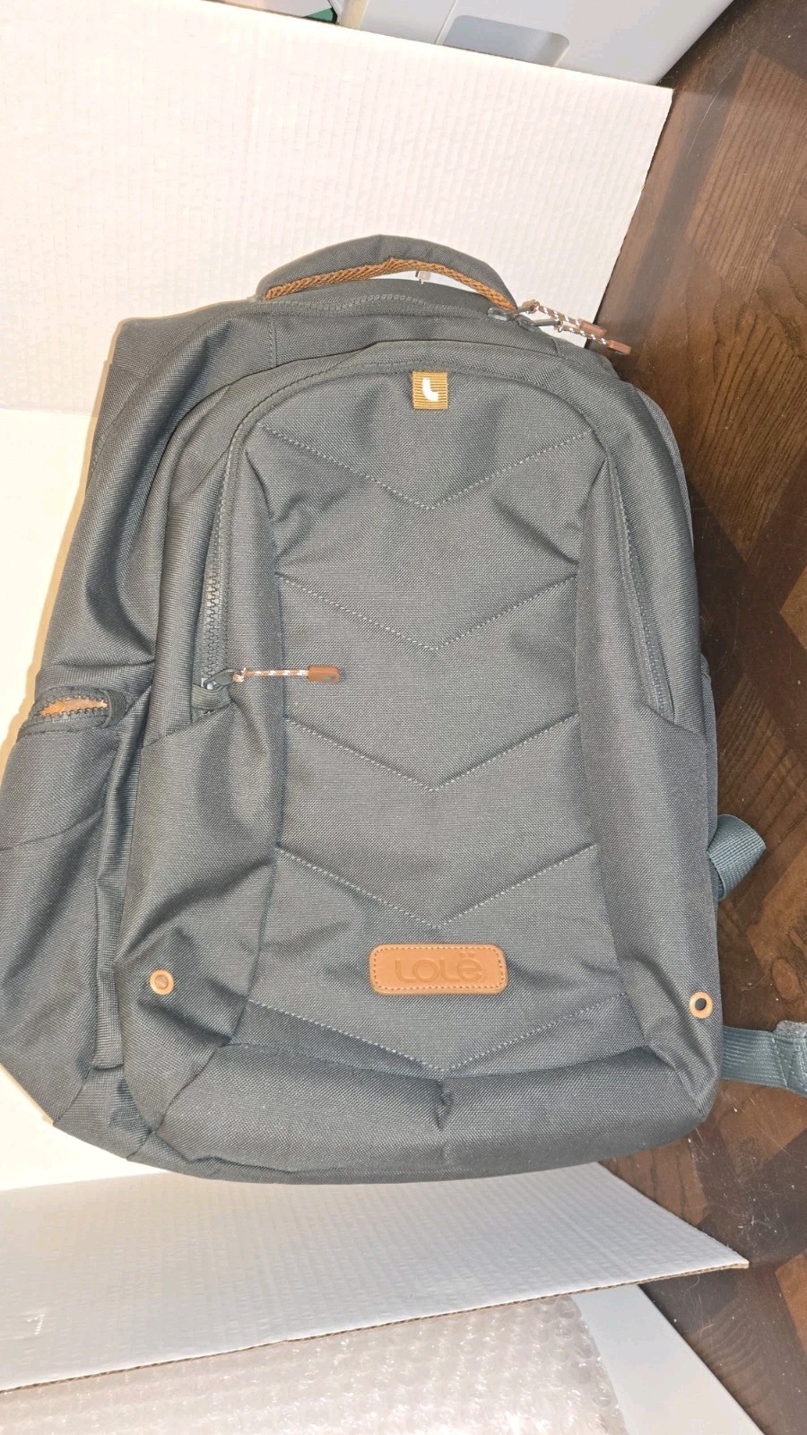 Lole Quilted Backpack Padded Back & Shoulder w/Pocket Fits Up to 17" Laptop, GRN