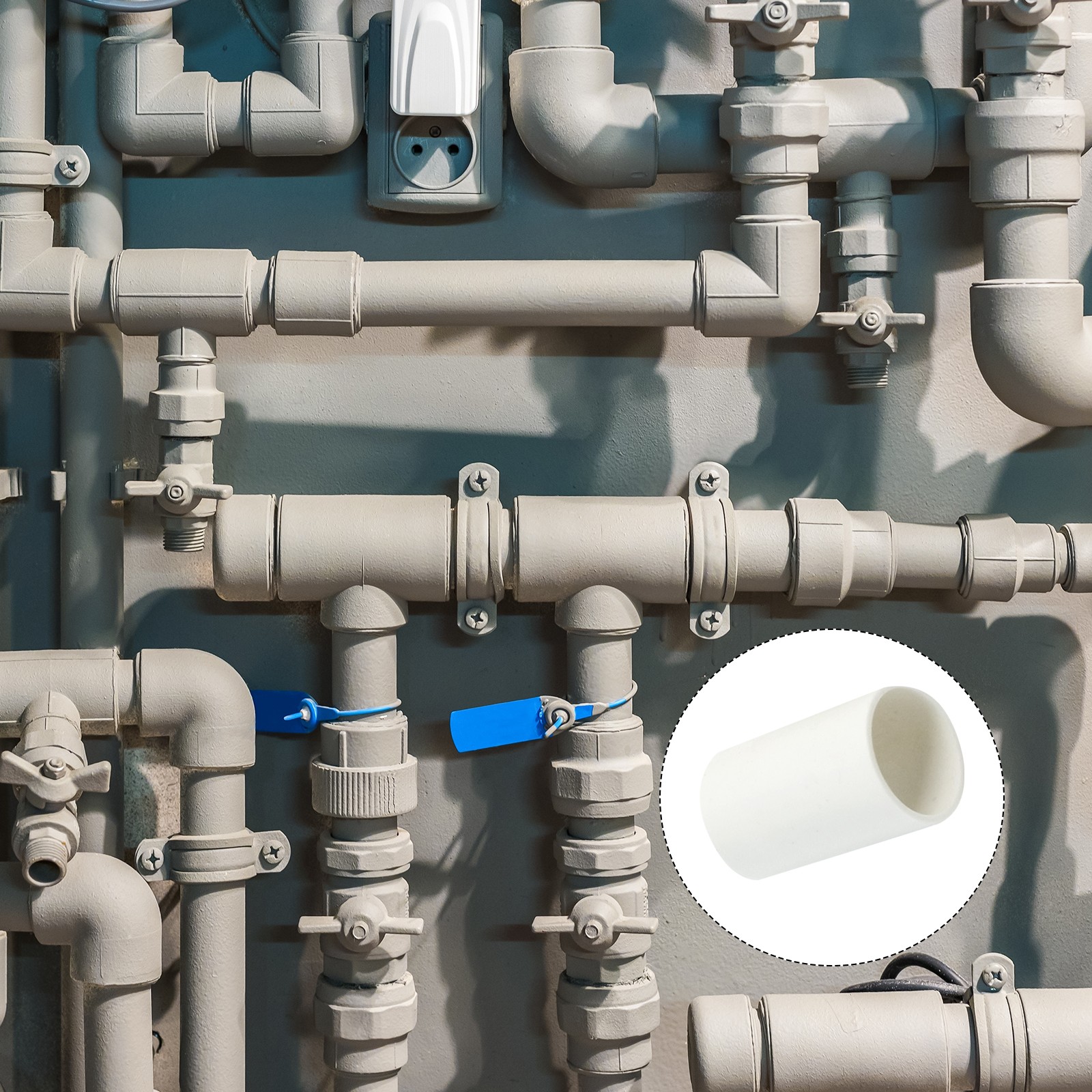 PVC Pipe Fitting 1/2" 10Pcs PVC Pipe Coupling Adapter for DIY White