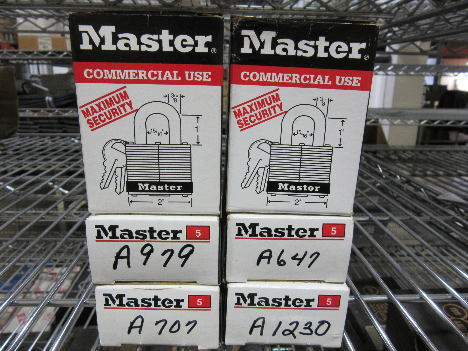(6) Master Lock 5KD Locks All Keyed Different NEW! in Factory Box Free Shipping