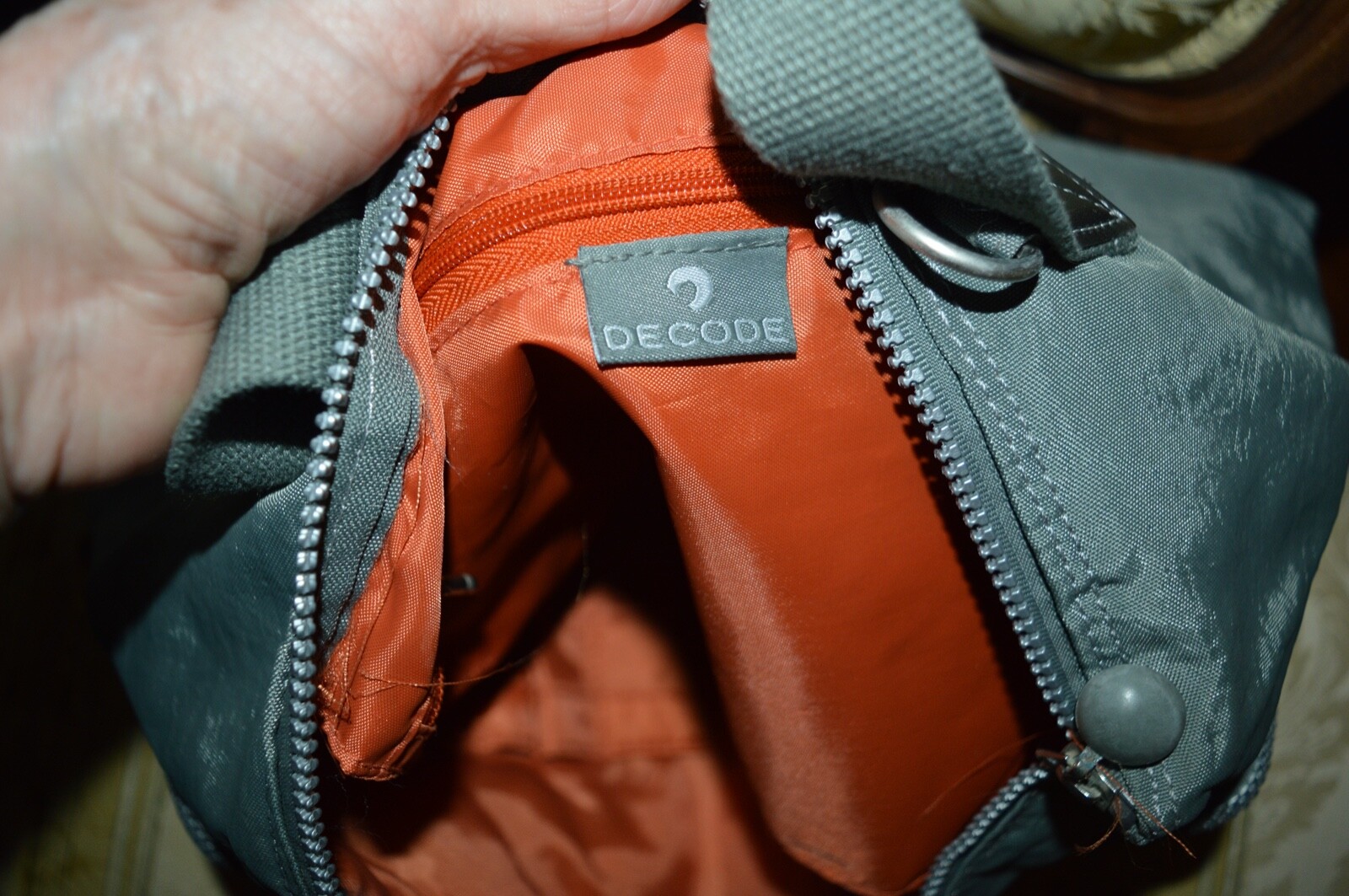 DECODE CASE BAG for 15" Laptop GREY NYLON LINED ORANGE NEW