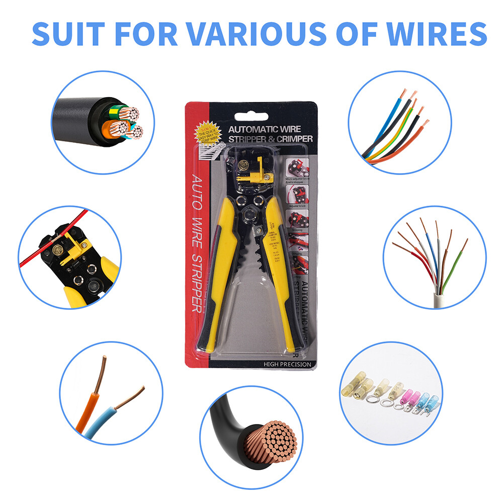 AWG 22-10 Automatic Stripper Tool and Ratchet Wire Crimper Stripper Crimp Set