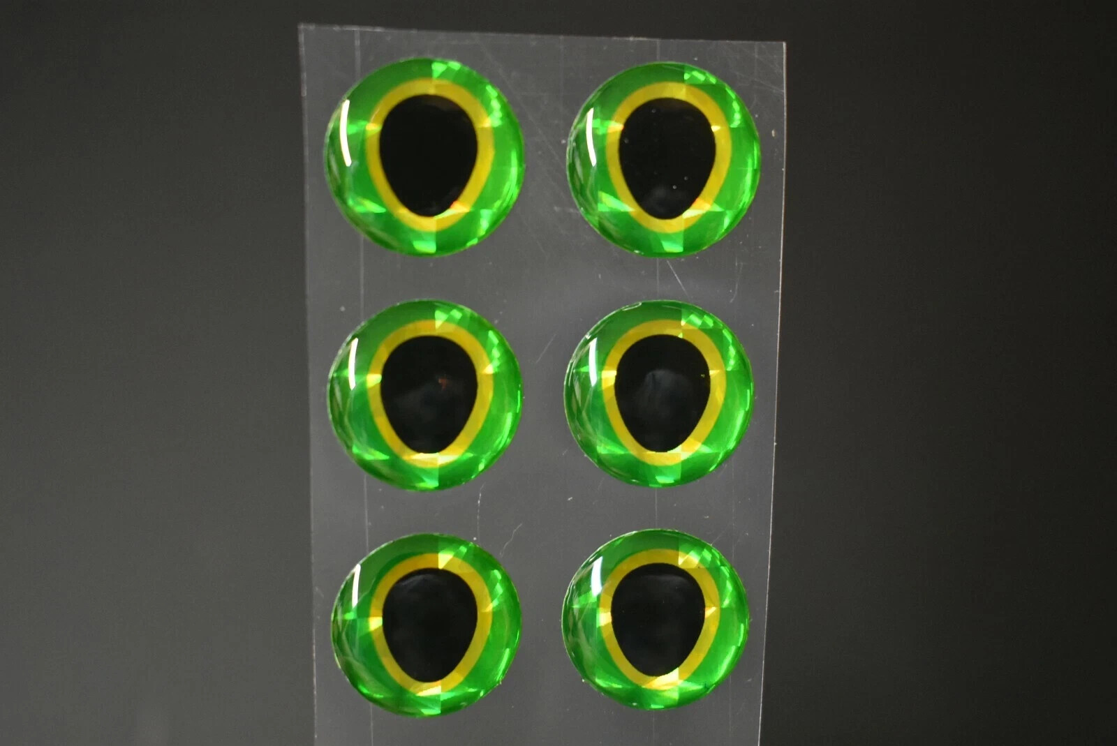 24   GREEN GOLD  3D Soft Molded 1/4"  6mm Eyes Fly Tying Lures