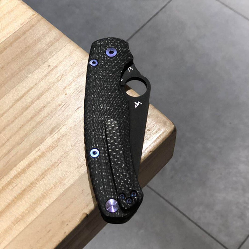 Spyderco C81 3K Carbon Fiber Premium Scale Handle Back Spacer Spine Para 2 PM2
