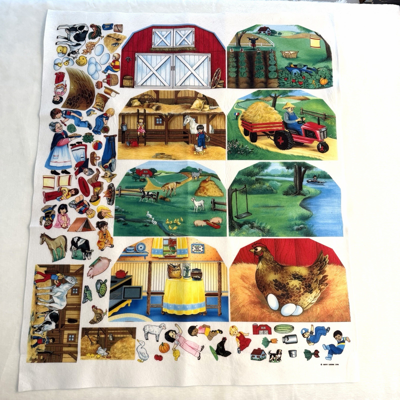 Vintage 1986 Betty Lukens Quiet Book #3 Grandma & Grandpa's Farm Felt Kit Uncut