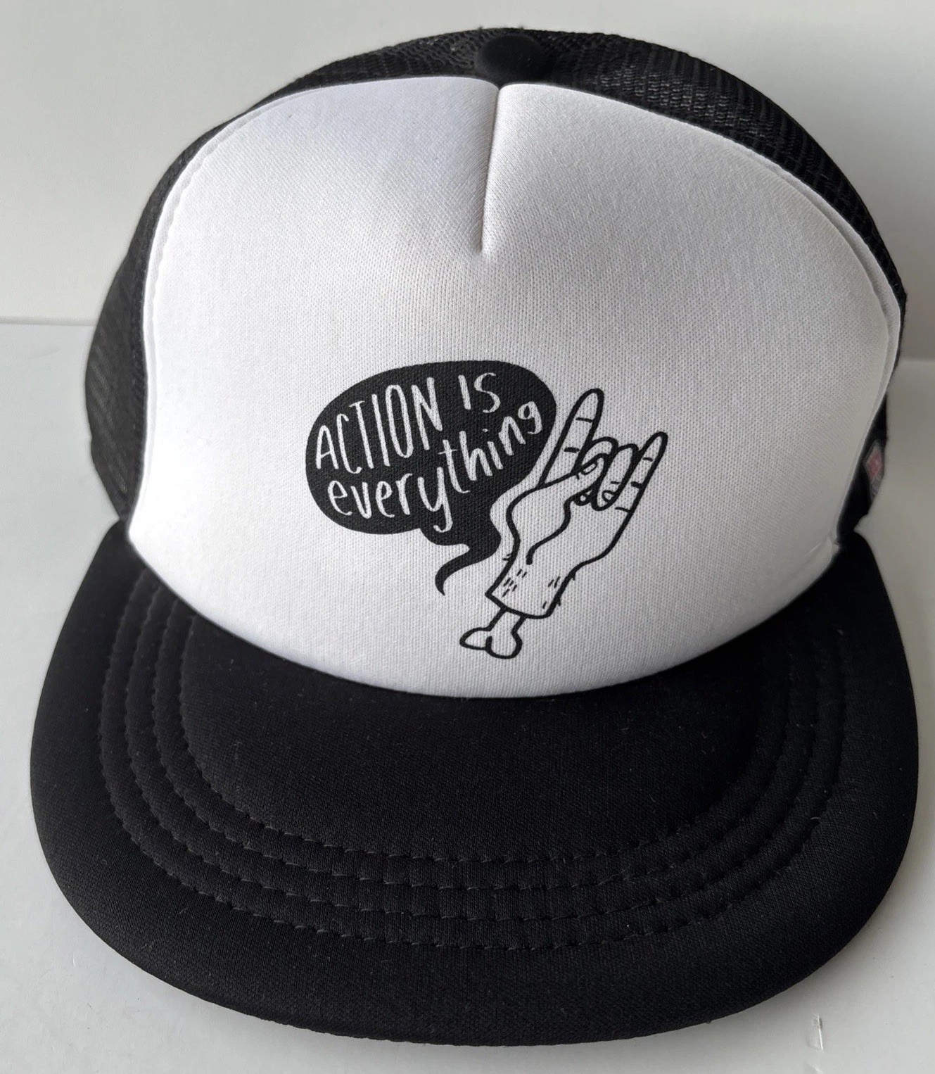 RockShox Trucker Hat Snapback Mesh MTB Cycling Promo Cap Black White