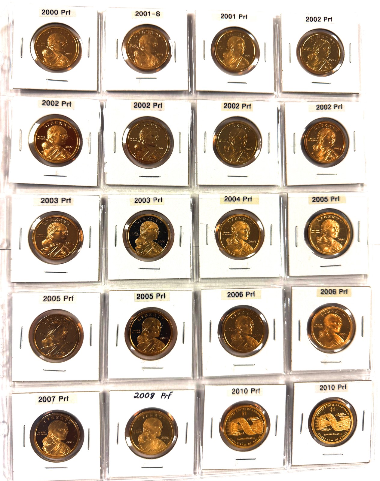 Lot of 20 Sacagawea Choice Proof Dollars With Mixed Dates. Sample Photos Shown