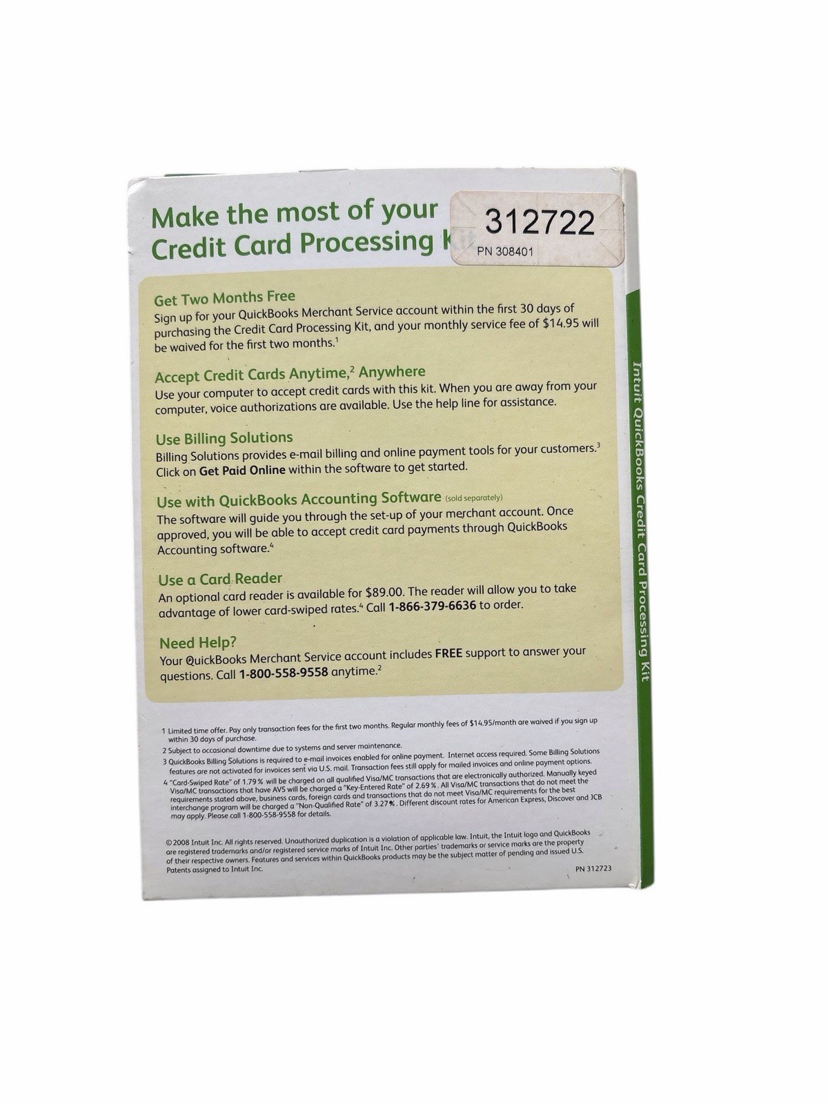 QuickBooks Credit Card Processing Kit NEW Sealed Intuit CD Complete