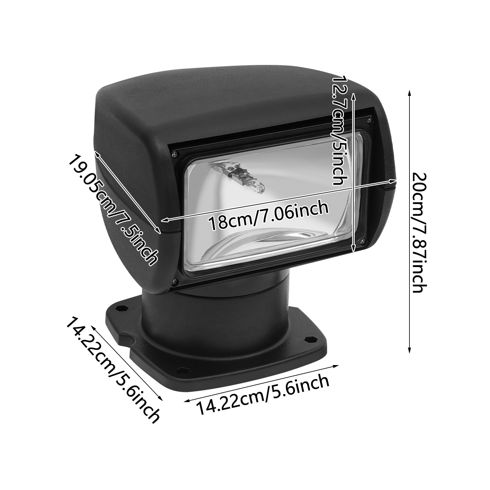 12V 100W Searchlight Boat Spotlight with Remote Control, Yacht Searchlight