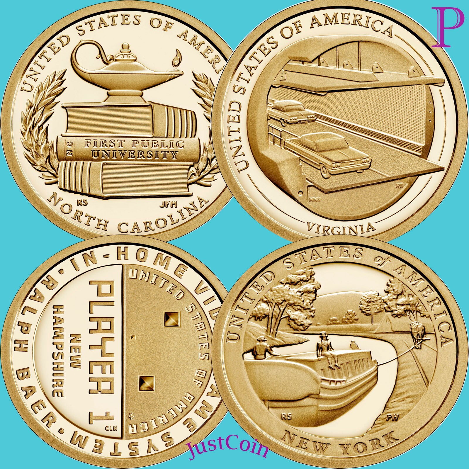 2021-P INNOVATION DOLLARS SET NH VA NY NC FOUR UNCIRCULATED DOLLARS SET