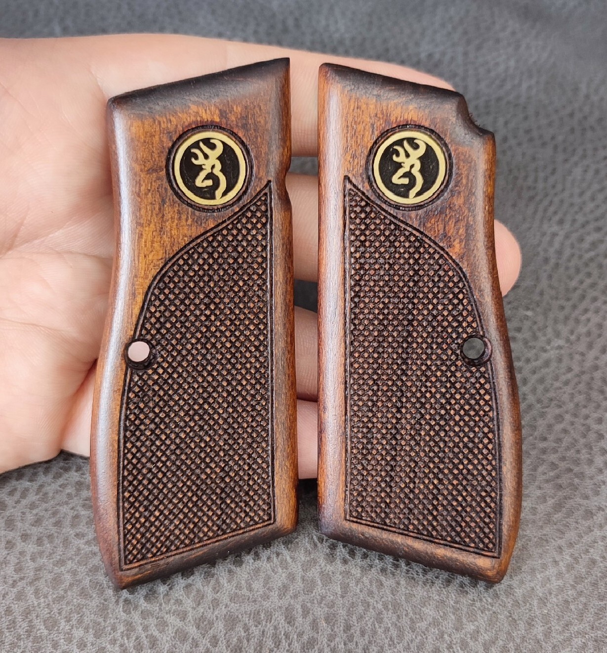 NEW Browning HP 14 pistol Grip SET Hand Made From Turkish walnut Wood Grips Nice