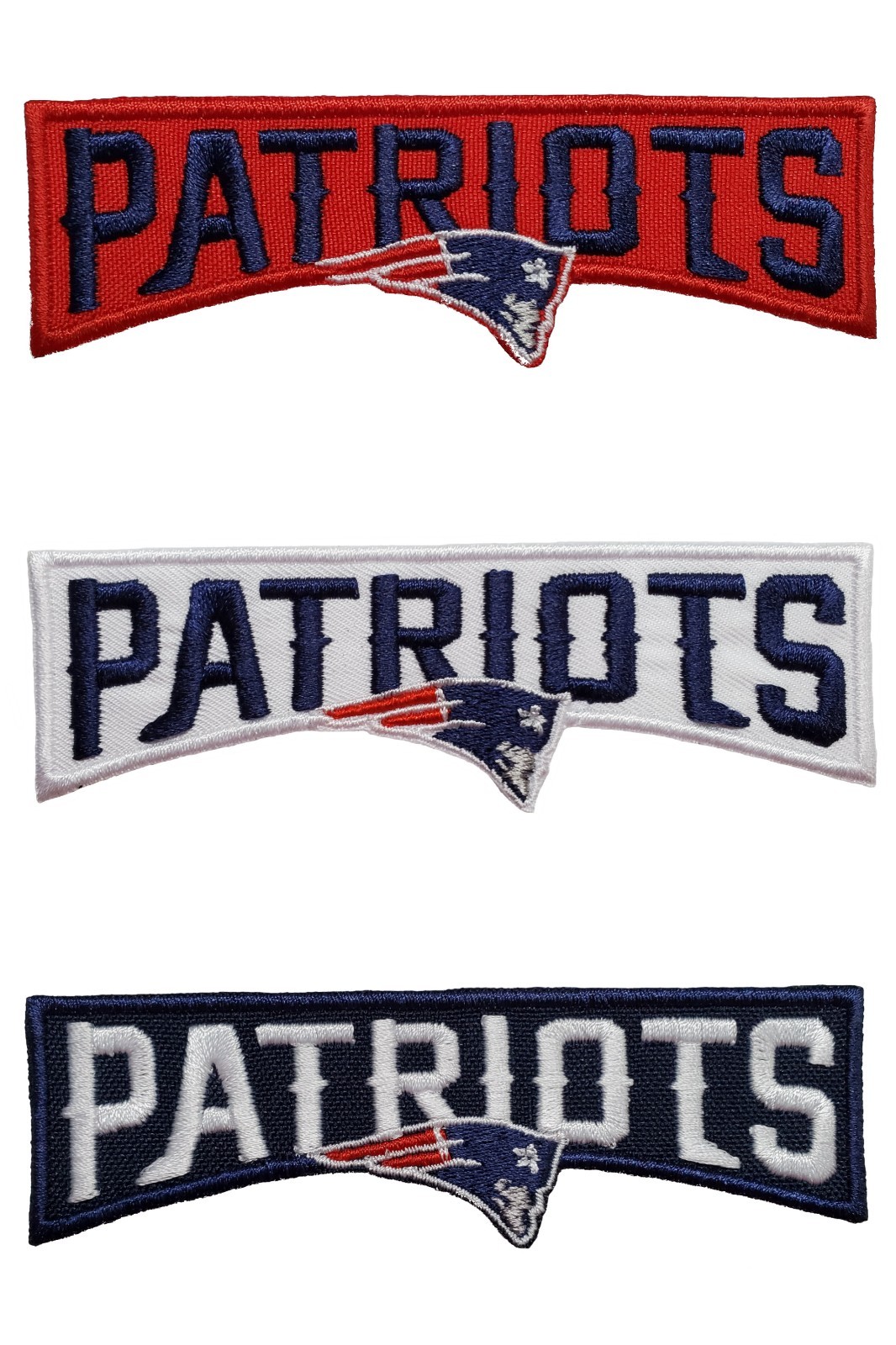 Patriots Logo Embroidered Iron On Patch 4" x 1.25" Rare
