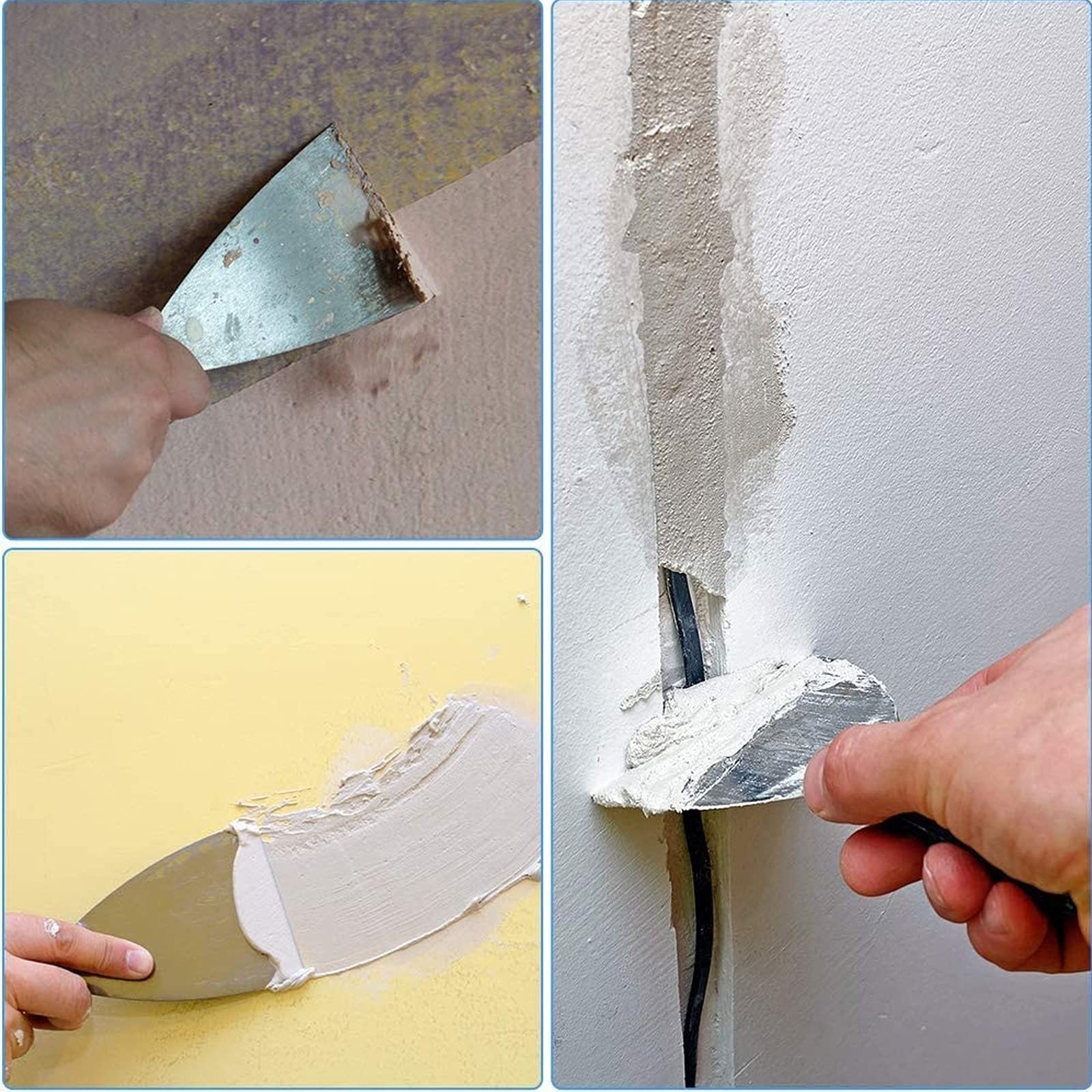 7 PCS Drywall Paint Scraper Tools with Storage Bag,Spackle Drywall Putty Knif...