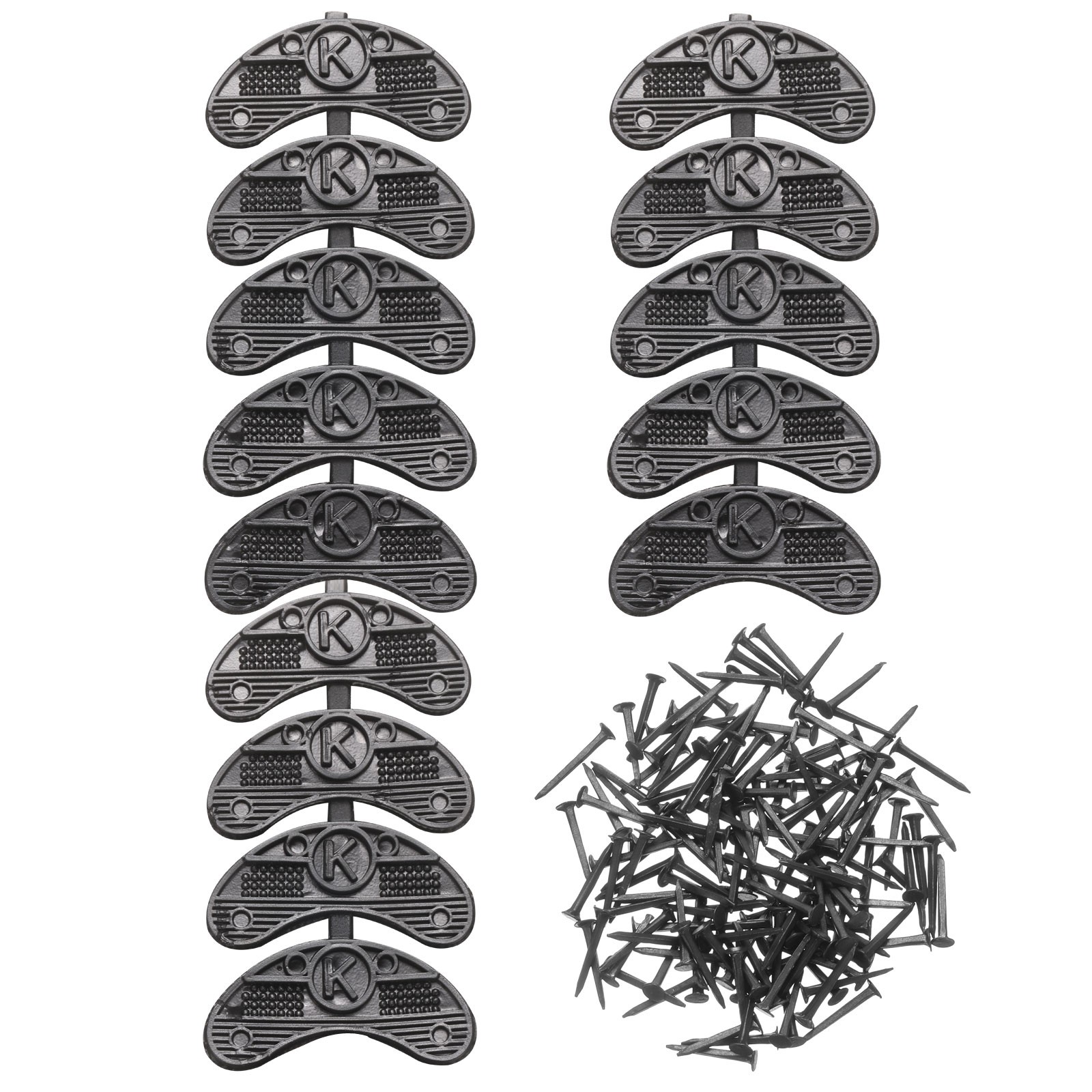 14pcs Heel Taps Rubber Pad Replacement Set Medium Size with 56pcs Screws, Black