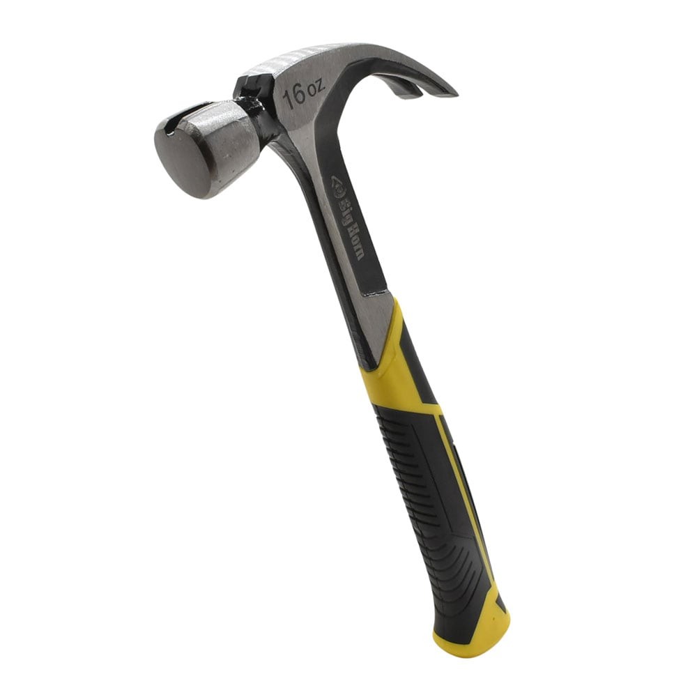 Big Horn 15170 16 Oz One Piece Curved Claw Smooth Face Hammer with Nail Starter
