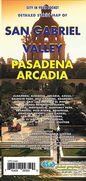 City Street Map of Pasadena & Arcadia, California, by Global Graphics