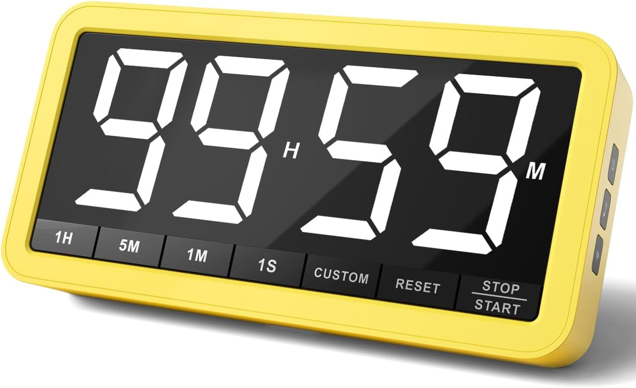 VOCOO Digital Kitchen Timer with 7.8” Extra Large Display, Magnetic, 3 Brightnes