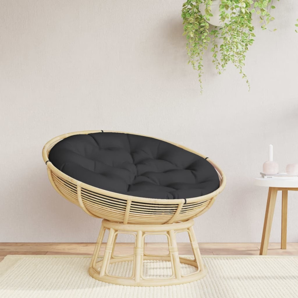 Round Cushion Black Oxford fabric 39.4"x4.3" Outdoor Cushion