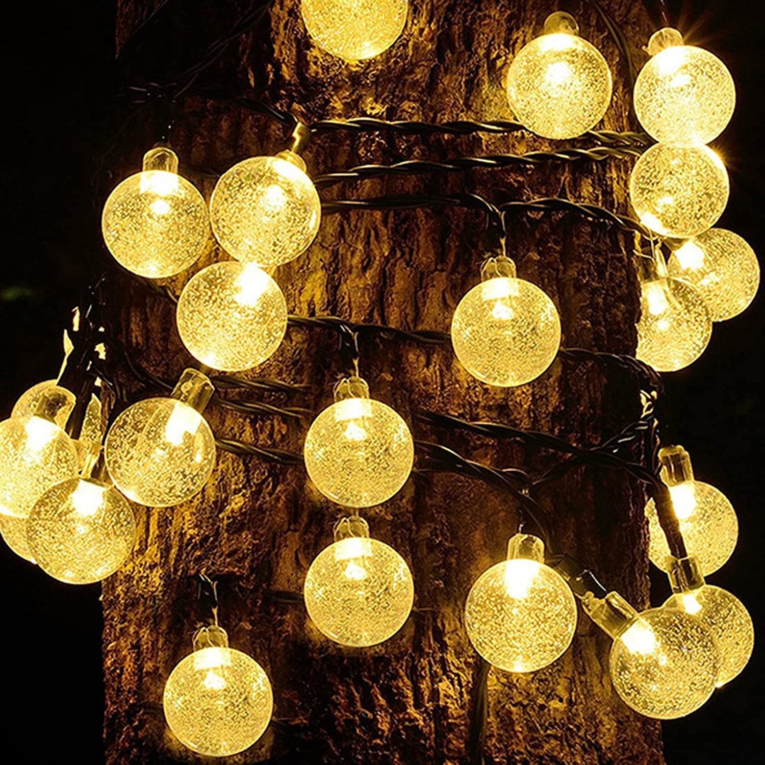 Solar String Lights, 2 Pack Outdoor String Light 60 LED 40ft 8 Lighting Modes...