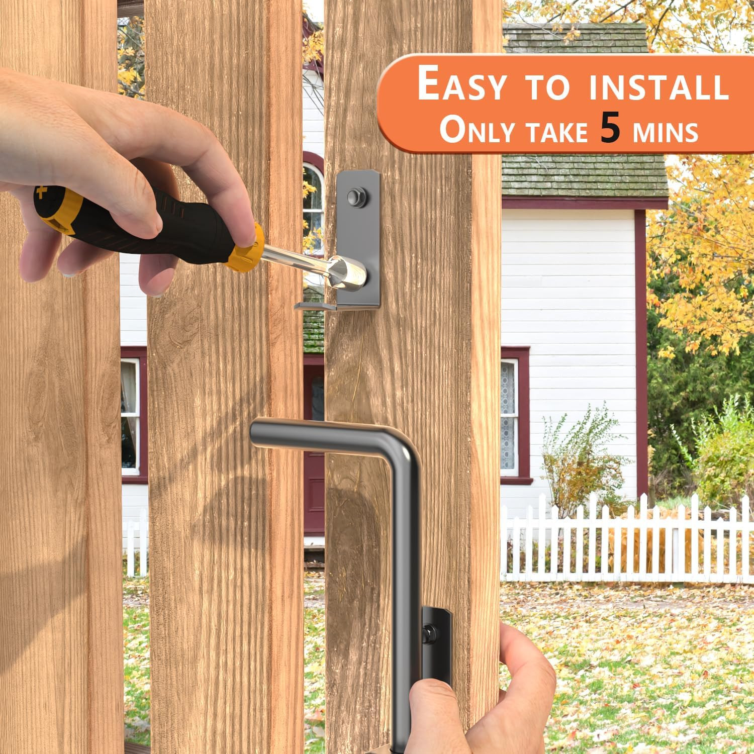 18" Gate Drop Rod, Cane Bolt- Easy to Install, Premium Black Plastic Spraying -