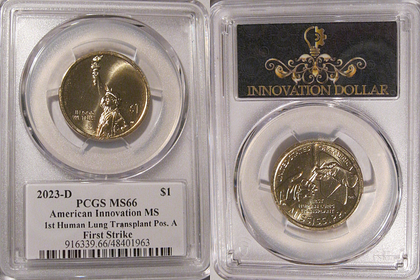 2023 D MS Innovation Dollar Lung Transplant PCGS MS66 Position A First Strike