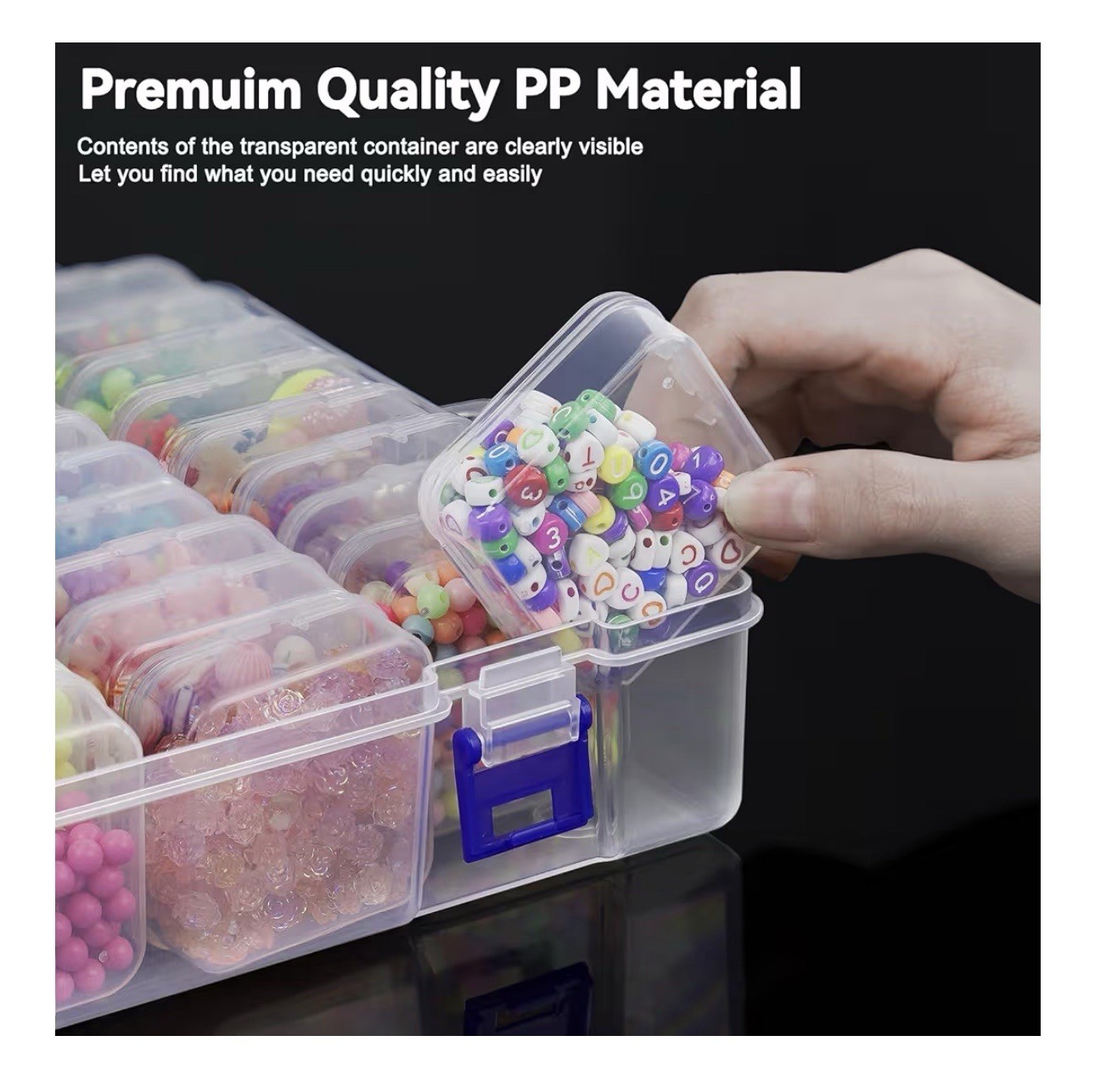 Bead Organizer Box, 31 Pcs Small Clear Plastic Bead Storage Cases, Mini Rectangl