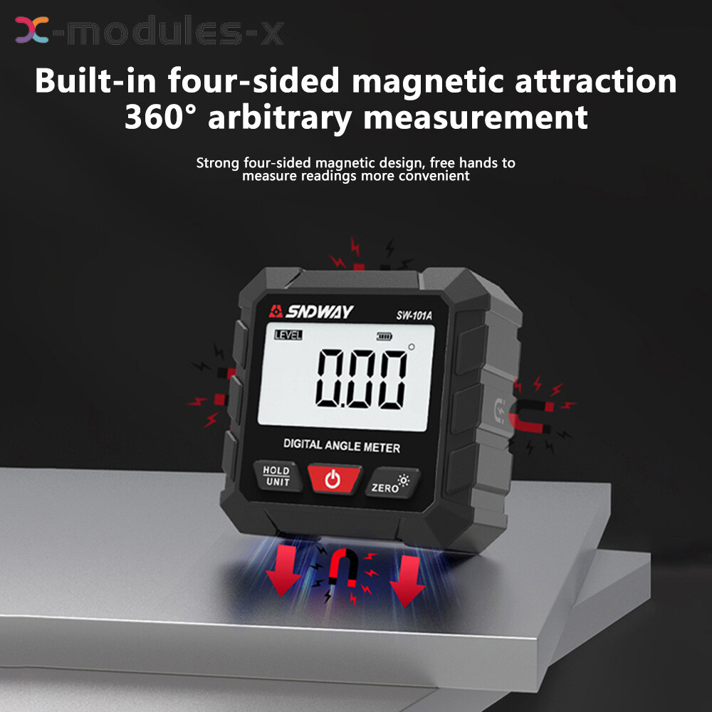SNDWAY Digital Angle Gauge Protractor Inclinometer Rechargeable Level Box Gauge