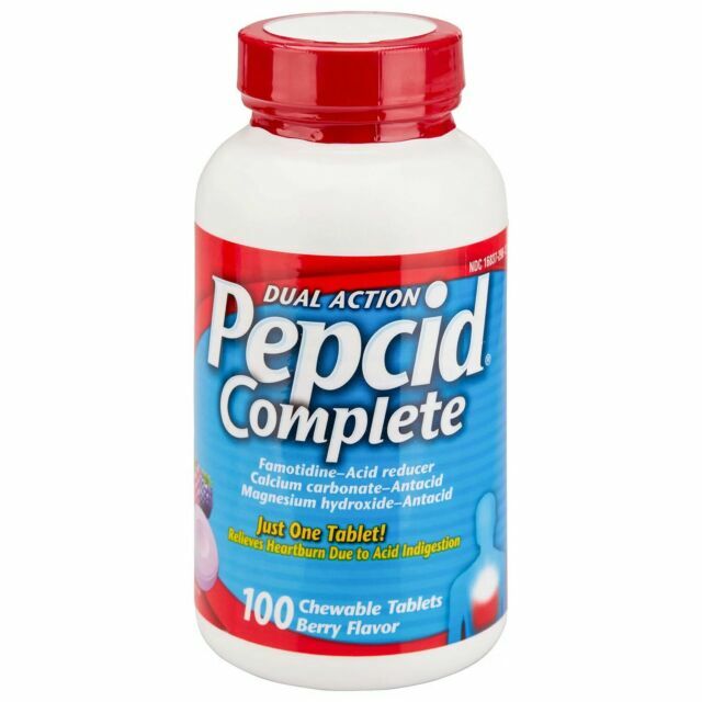 Pepcid Complete Dual Action Acid Reducer Tablets, Berry (100 Ct.) 💊 Exp 12/27