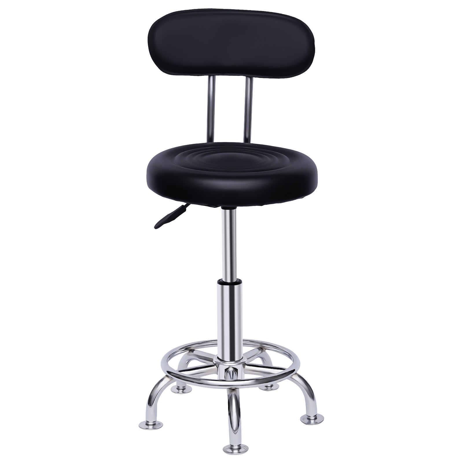Hydraulic Garage Work Chair Leather Work Shop Stool Bench Height-Adjustable