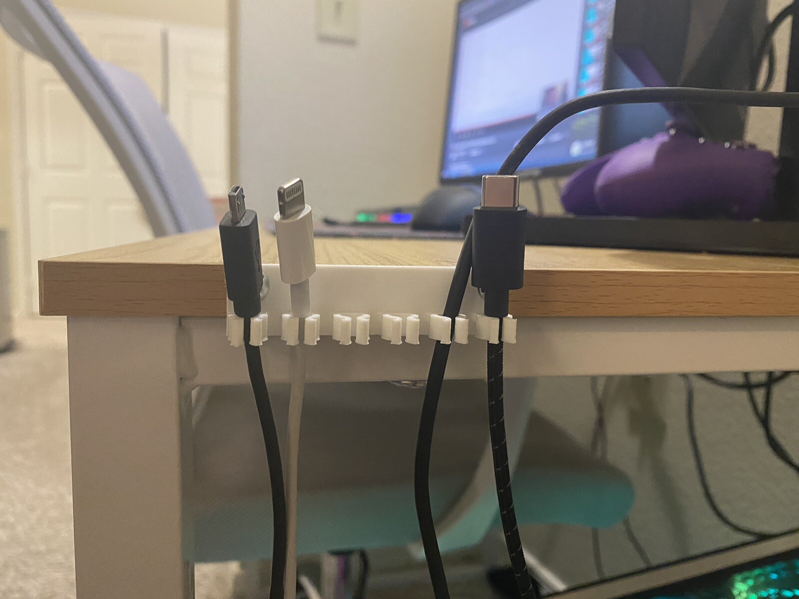 Black Cable Manager for Chargers Headphones etc. 