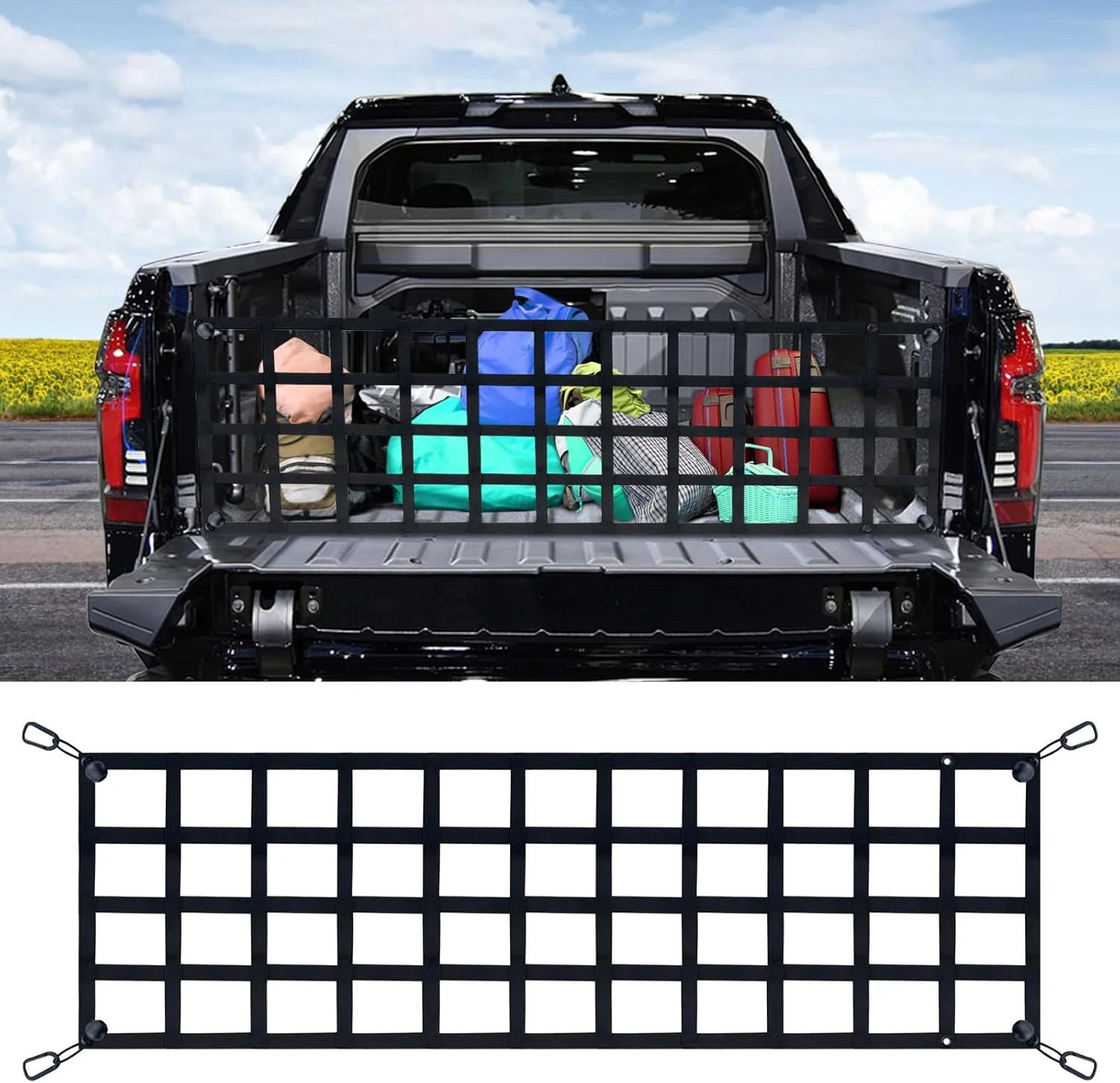 Tailgate Net for Pickup Truck Bed - Cargo Trucks Bed for Full Size Truck 60'' x