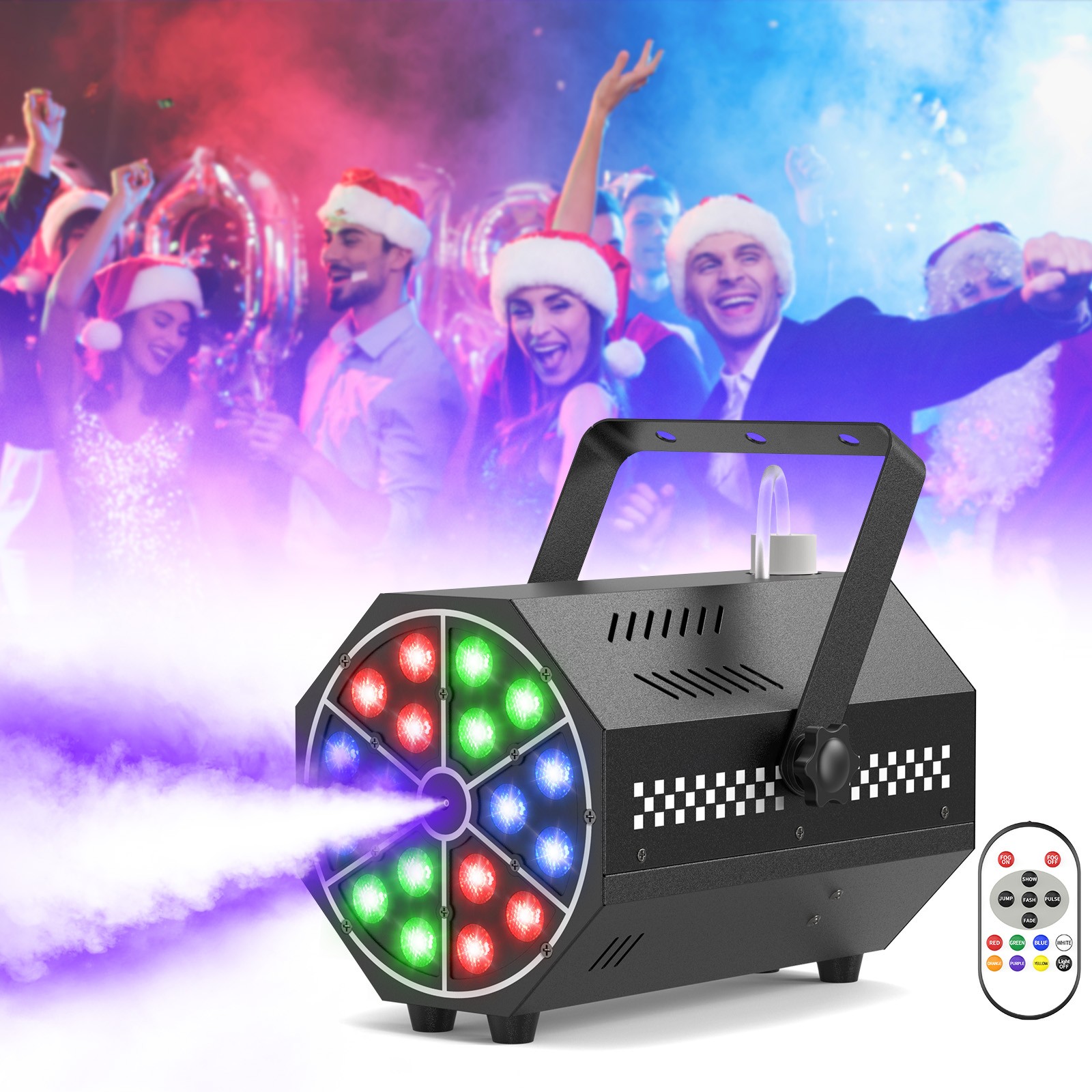1000W Smoke Fog Machine RGB Wireless Remote DJ Disco Party Stage Fogger Smoker