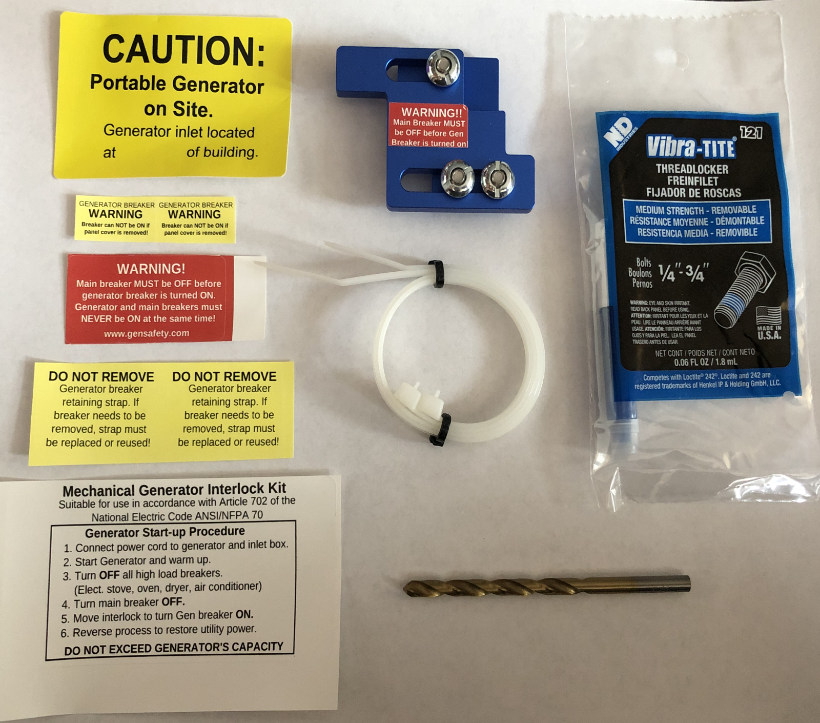 Generator Interlock Kit for GE 100 Amp Panel GEN-100