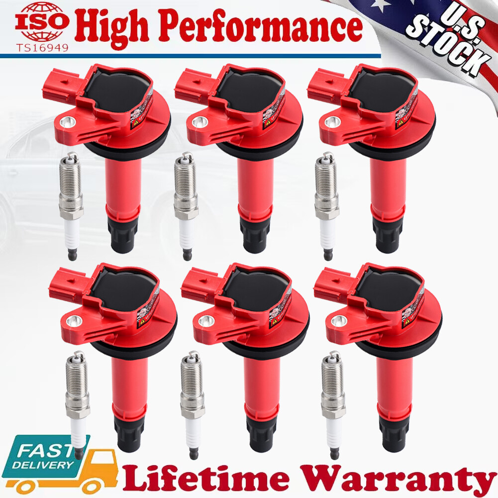 6X High Performance Ignition Coil& Spark Plug for 2011-2016 Ford Mustang 3.7L V6
