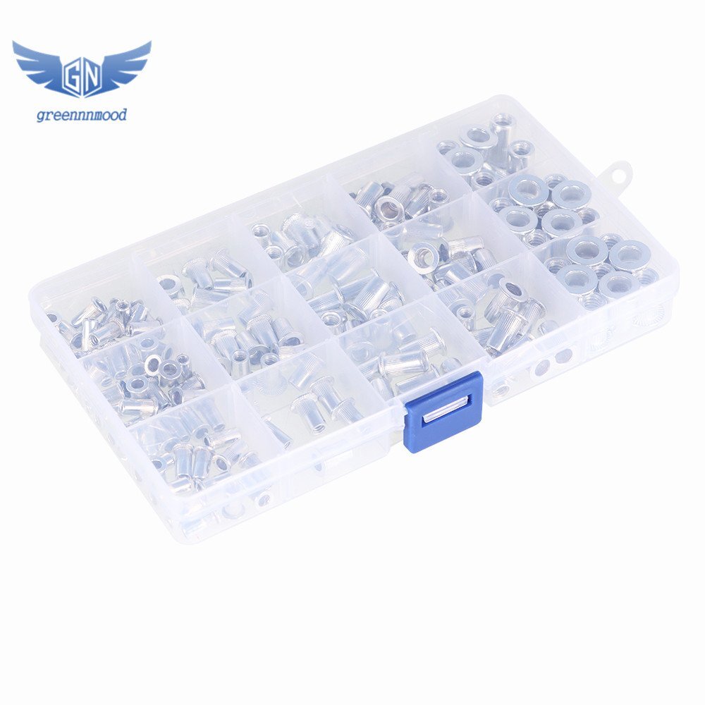 150 Pack Aluminum Rivet Nut Kit Rivnut Nutsert Standard Inch SAE Imperial