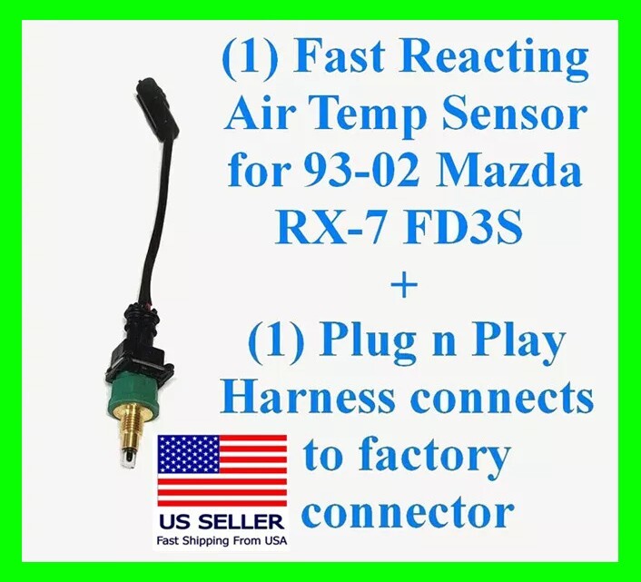 fits RX-7 93-02 Fast Reacting Intake Air Temp Temperature Sensor + Harness IAT