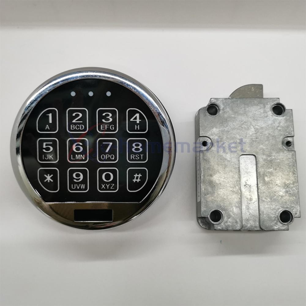 Electronic Safe Lock LED Keypad Chrome Gun Safe Lock Replacement With Swing Bolt