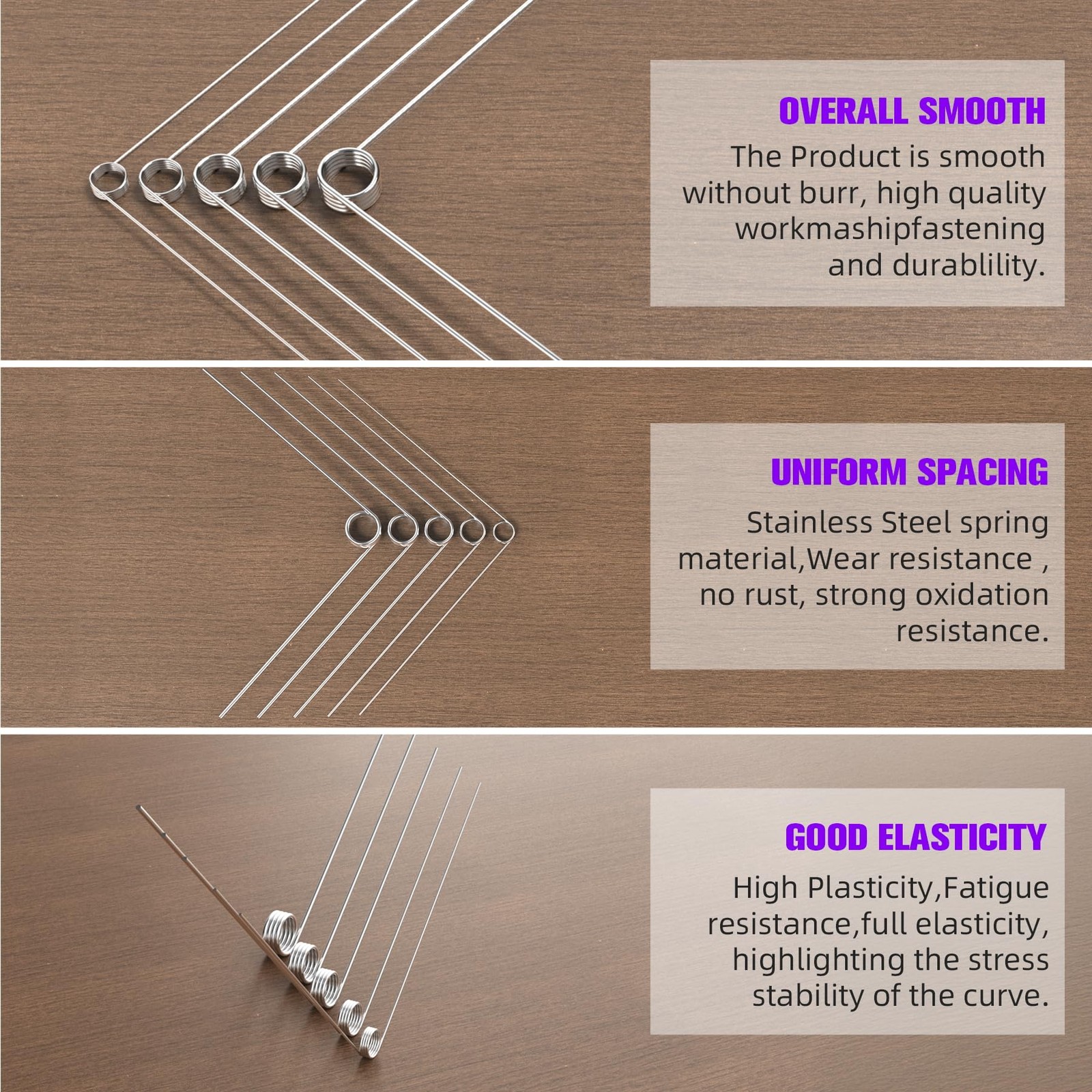 Ninoge 120Pcs Torsional Springs Assortment Kit, 30 Different Sizes, Silver