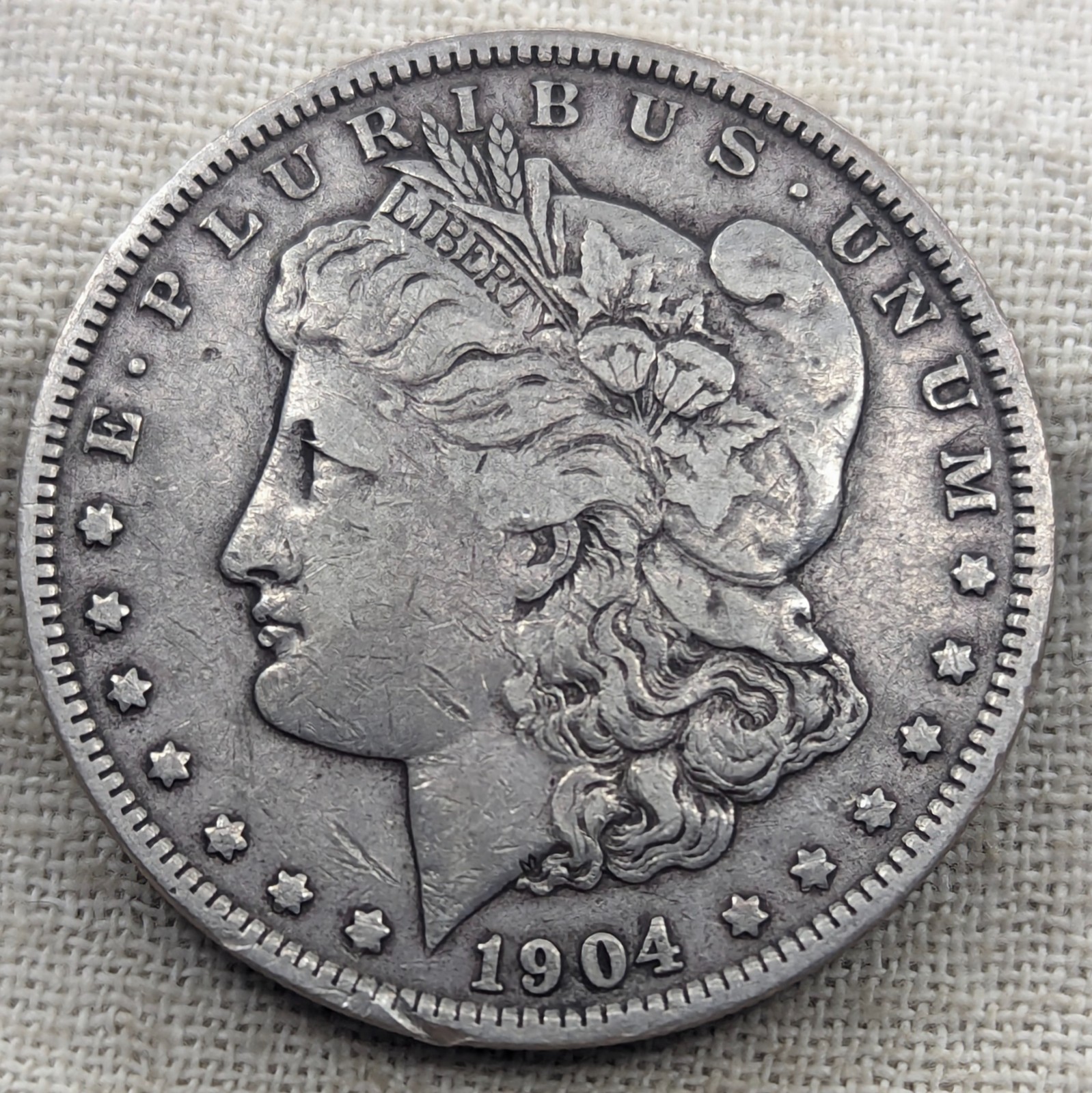 1904 O Morgan Dollar VF : Very Fine, Low Mintage 3.7M - .9 Fine Silver Coin