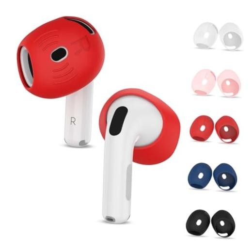5 Pairs for AirPods 4 Ear Tips Cover, 5 Color(Black/White/Red/Pink/Blue)
