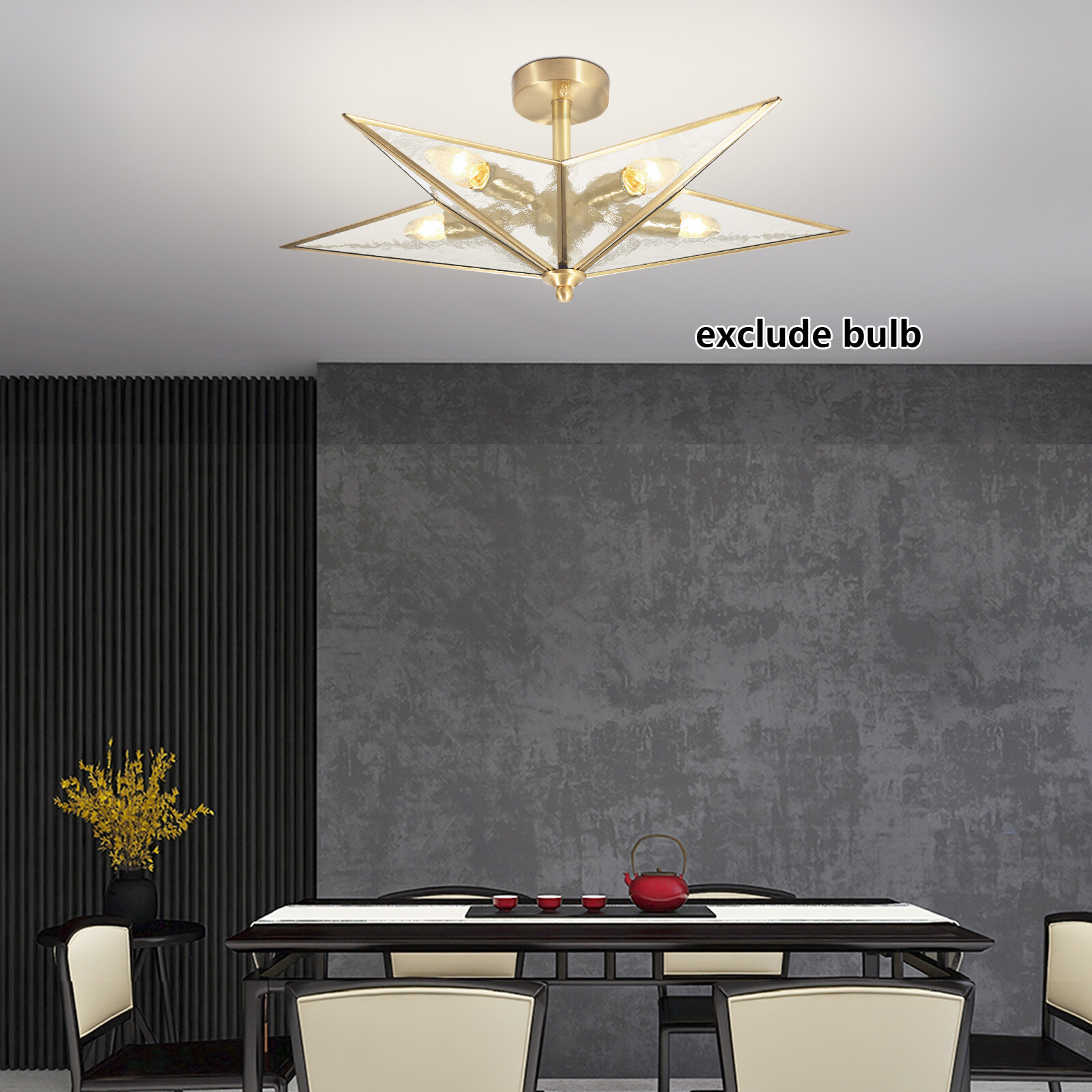 Gold Glass LED Chandelier Ceiling Lights Pendant Lamps for Living Room Bedroom