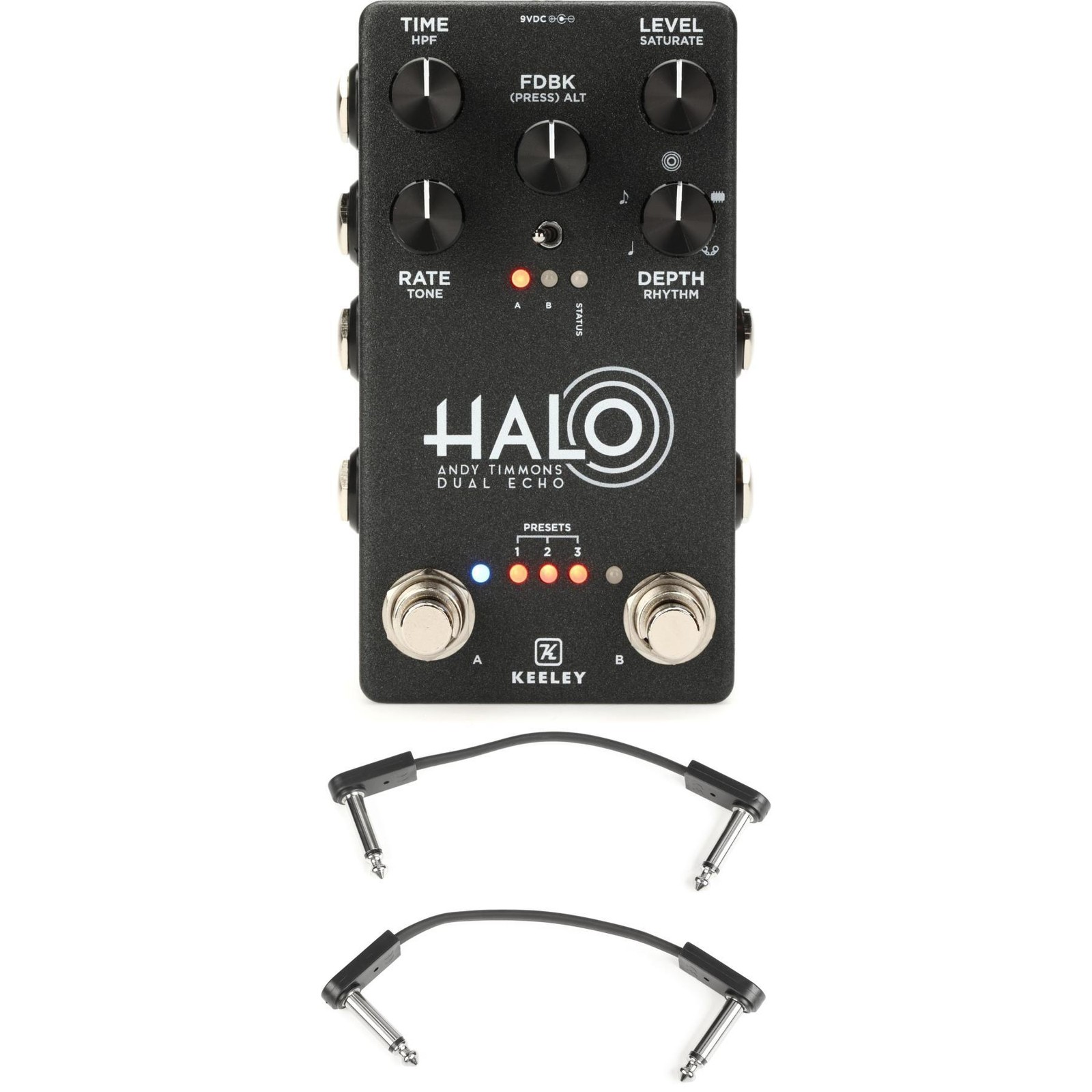 Keeley Halo Andy Timmons Dual Echo Pedal with EBS Patch Cables