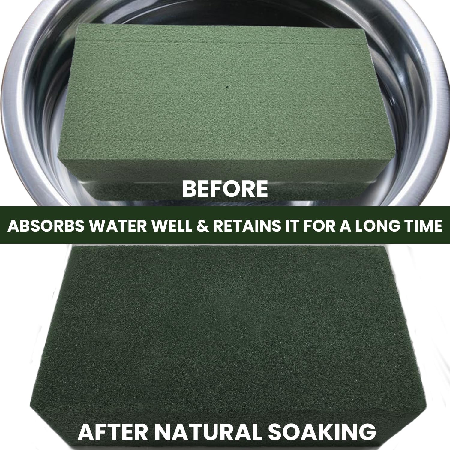 3 Pack Floral Foam Blocks 5.5" x 3.1" x 1.7" Wet and Dry Flower Foam for Flow...