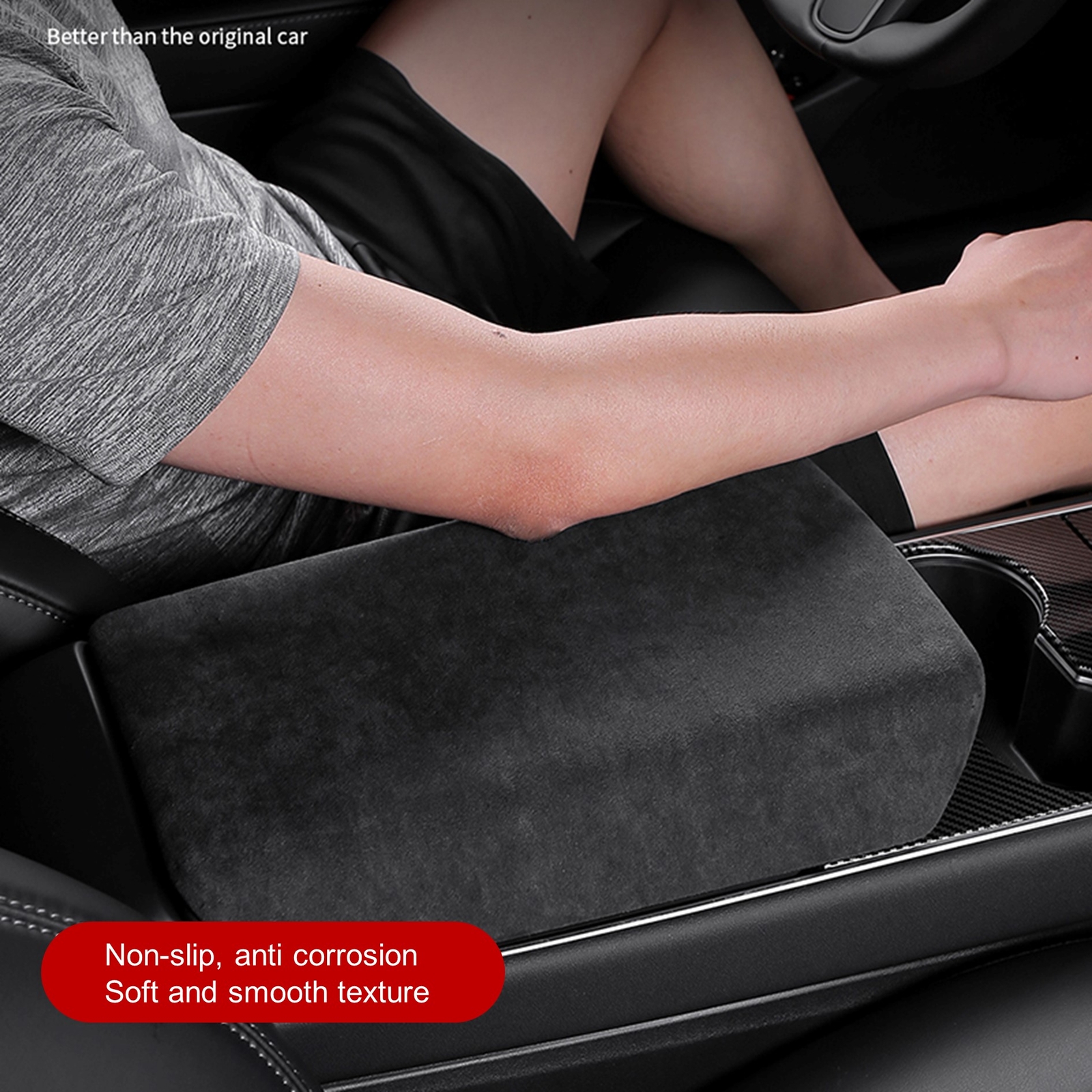Alcantara Center Console Armrest Cover Protector Pad Fits for Tesla Model 3 Y