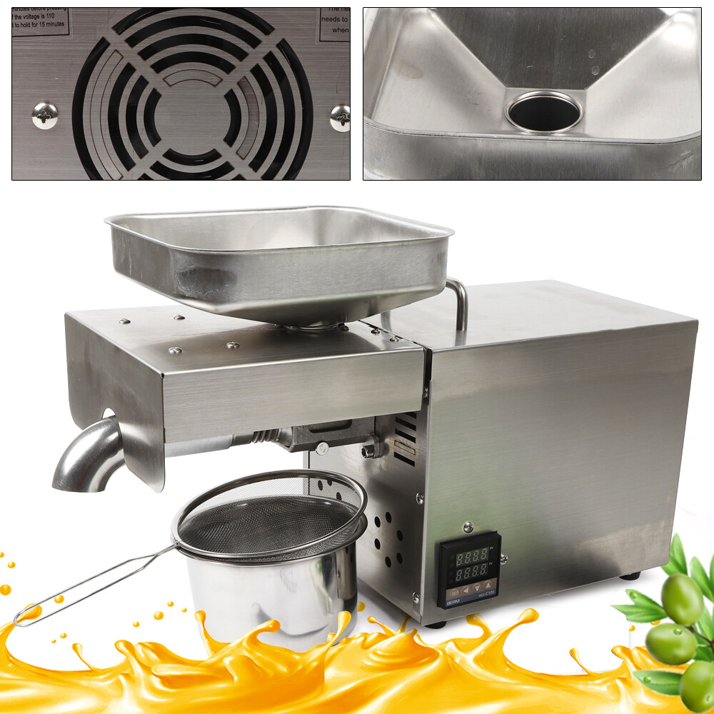 610W Automatic Oil Press Machine Hot Cold Oil Extractor Stainless Steel