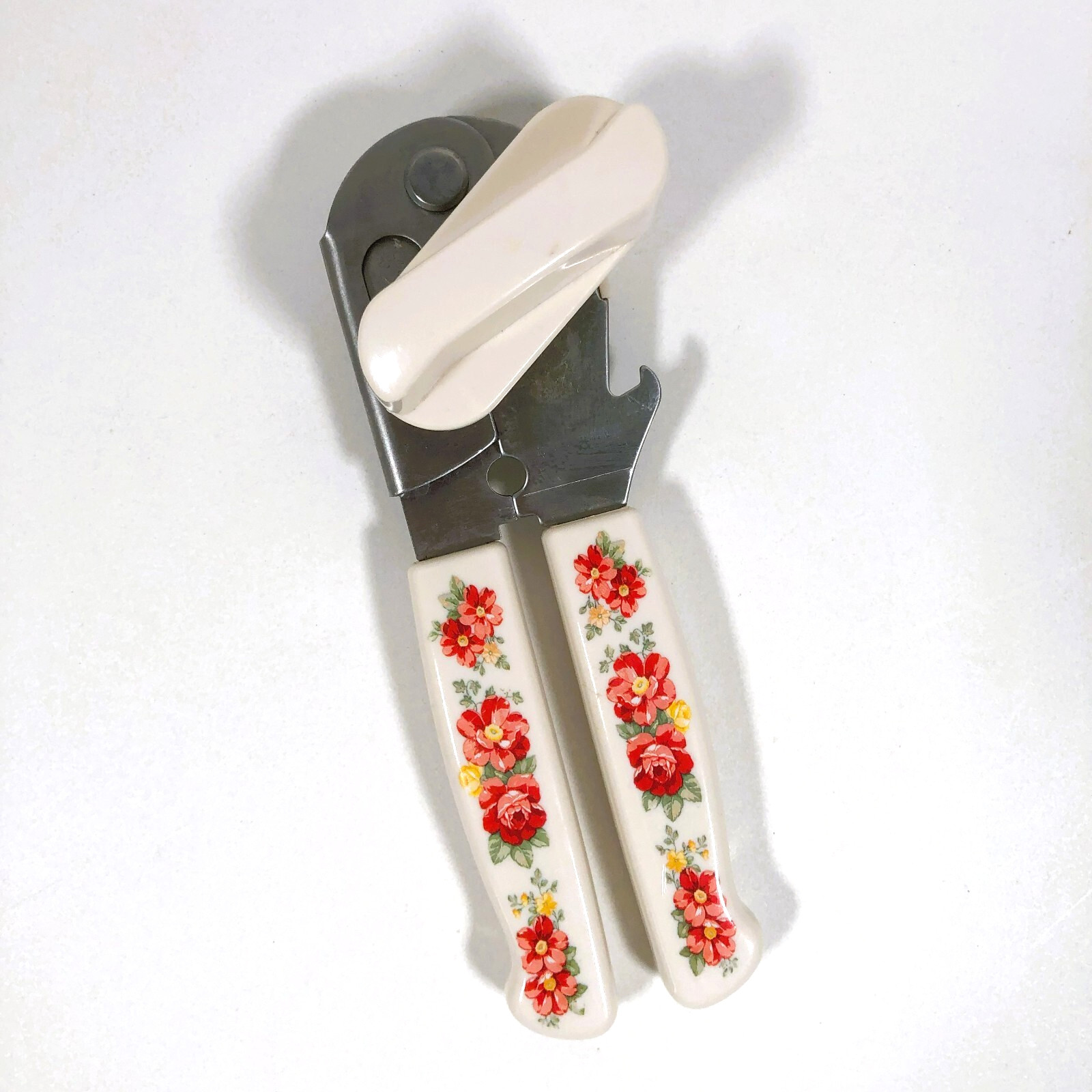 Pioneer Woman Vintage Floral Bottle and Can Opener White Pink Floral Metal